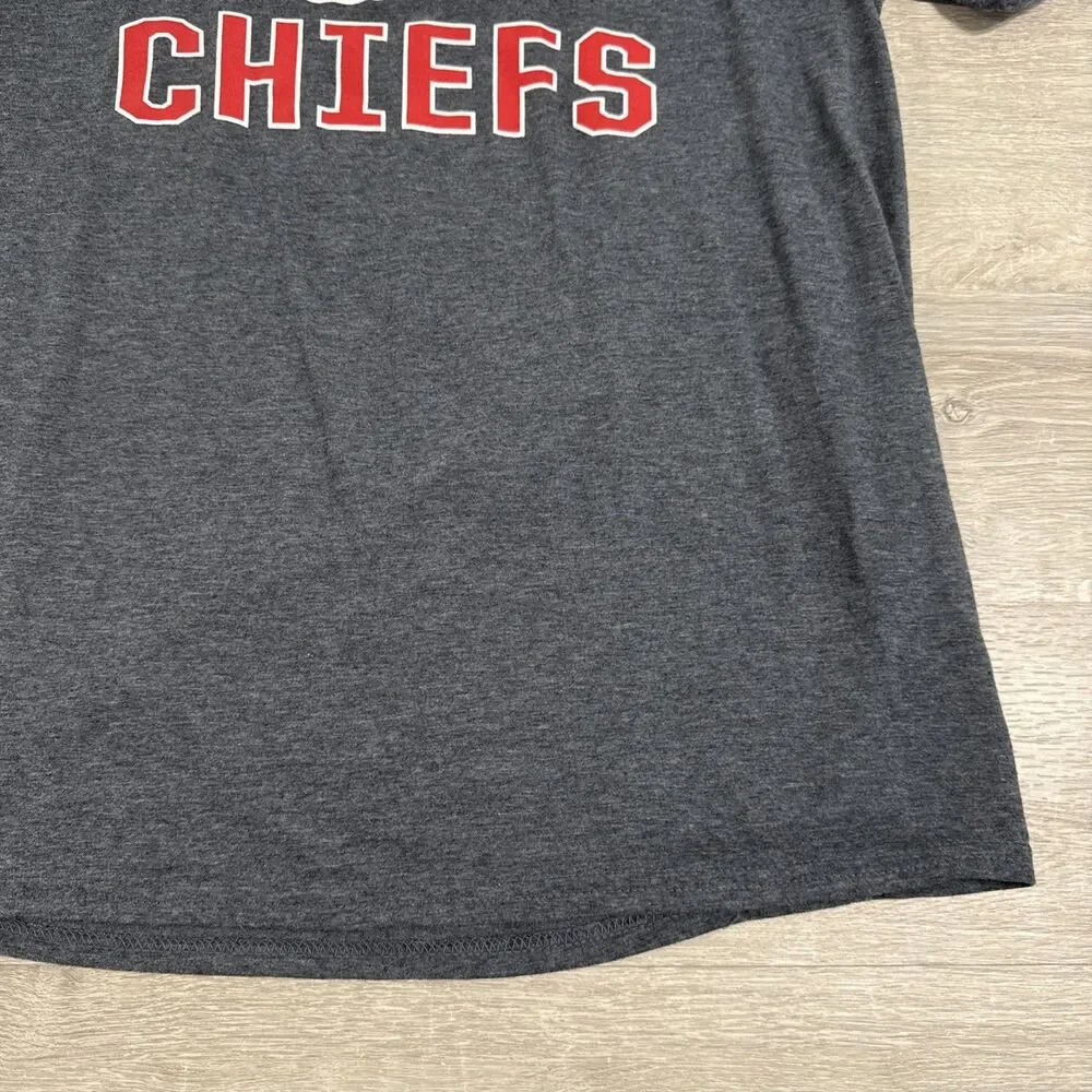 Kansas City Chiefs Shirt NFL Fanatics Men’s Gray Large Short Sleeve Football